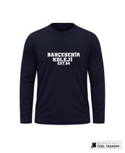 Bahçeşehir Koleji Beyaz Yazı Baskılı Lacoste Kumaş Sweatshirt (Mevsimlik)