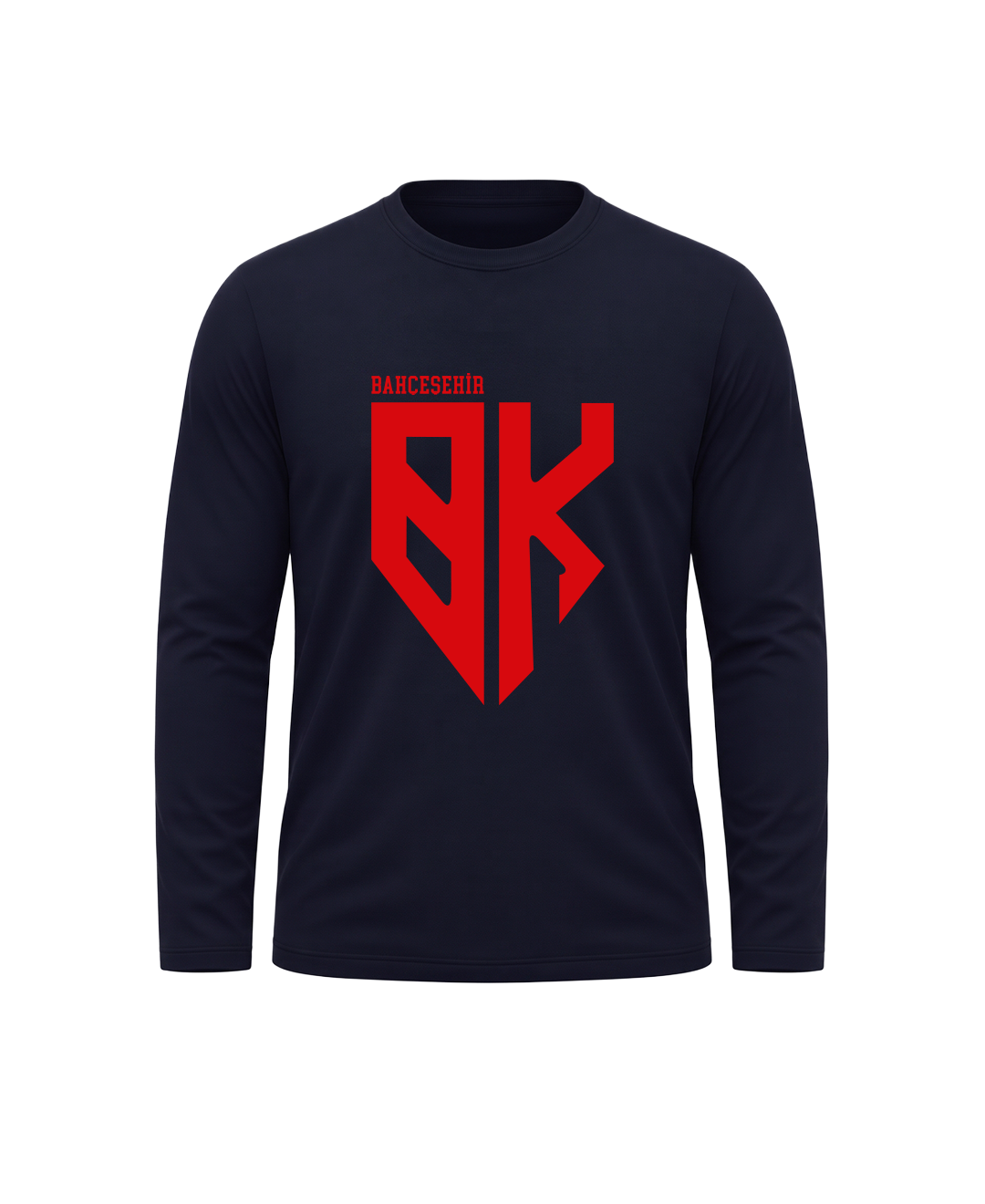 Bahçeşehir BK Kırmızı Logo Baskılı Lacoste Kumaş Sweatshirt (Mevsimlik)