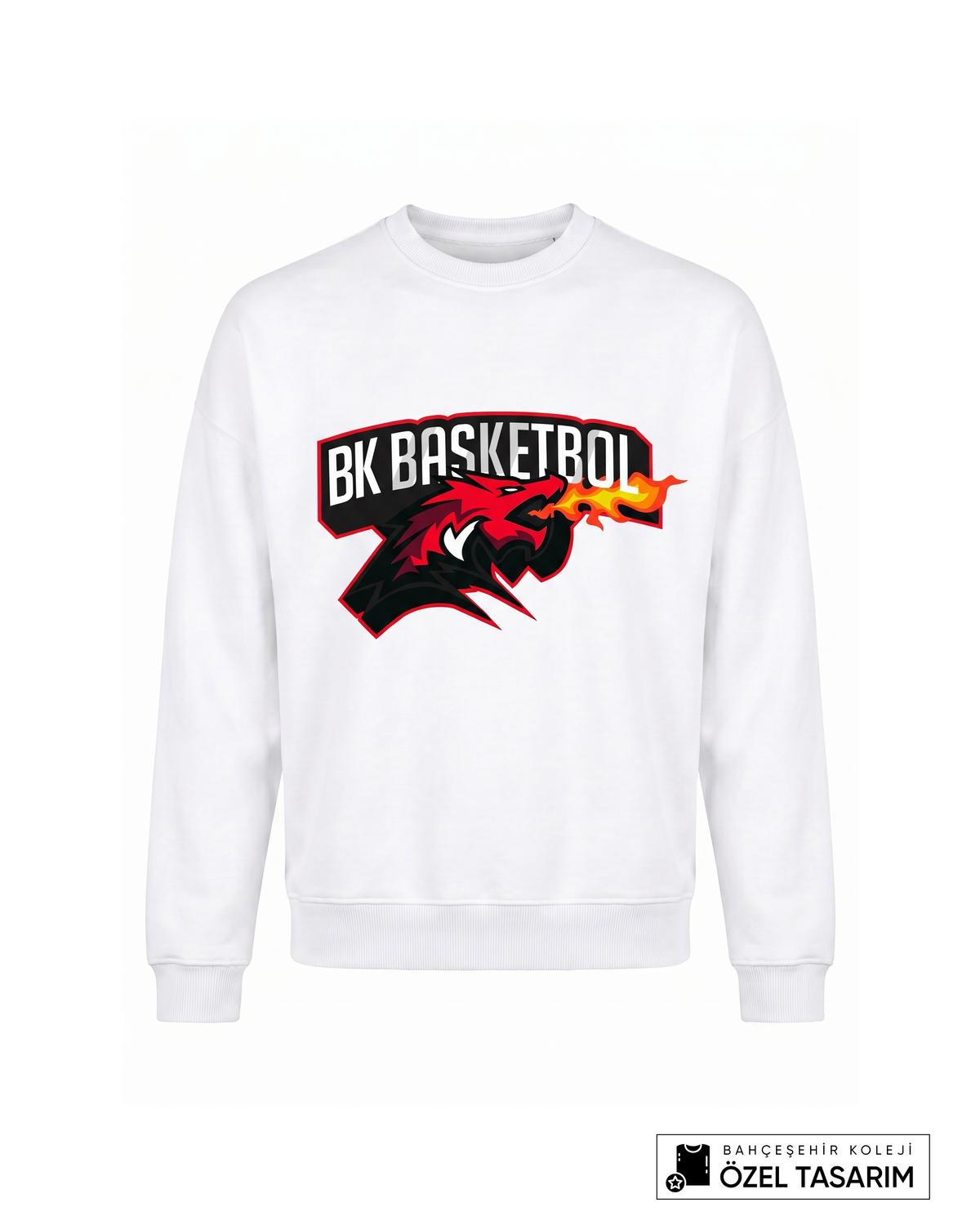 BK Basketball Ejderha Baskılı Sweatshirt