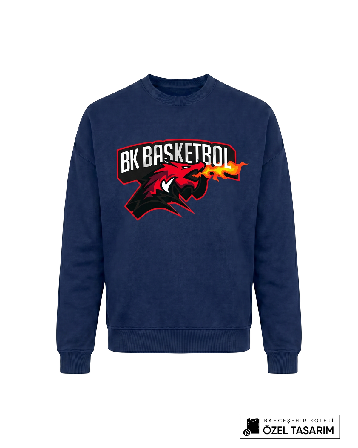 BK Basketball Ejderha Baskılı Sweatshirt