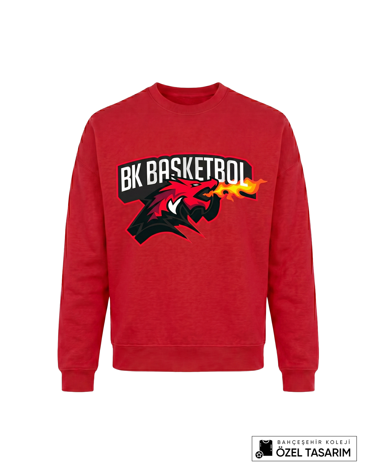 BK Basketball Ejderha Baskılı Sweatshirt