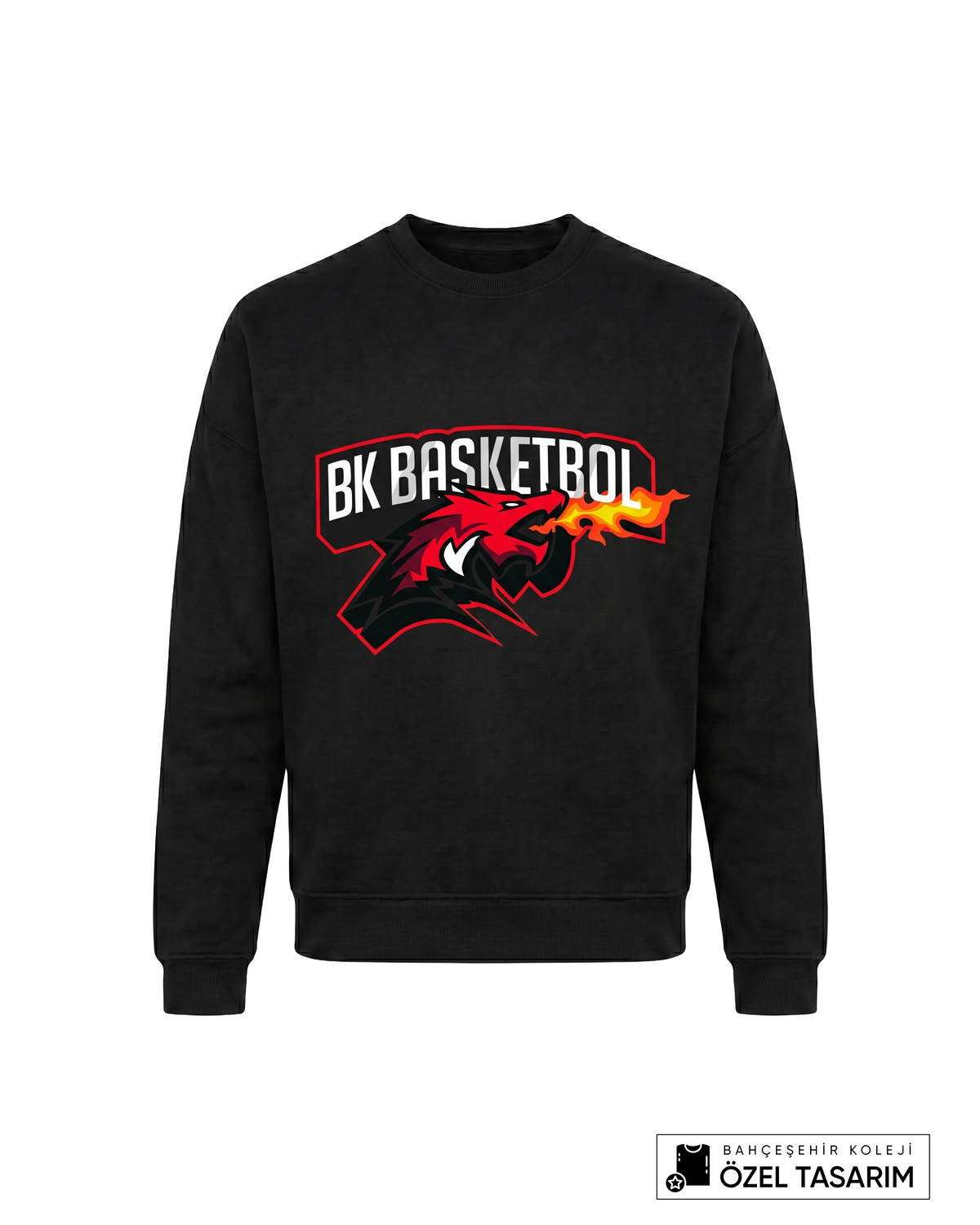 BK Basketball Ejderha Baskılı Sweatshirt