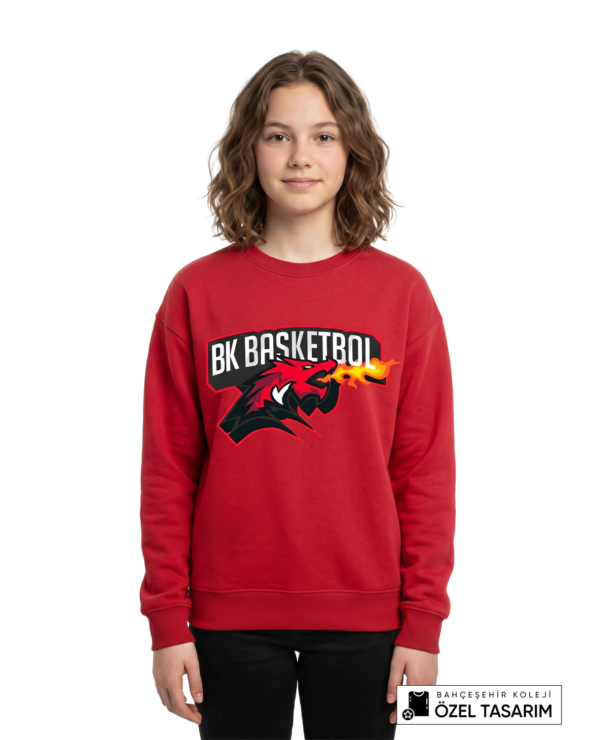 BK Basketball Ejderha Baskılı Sweatshirt