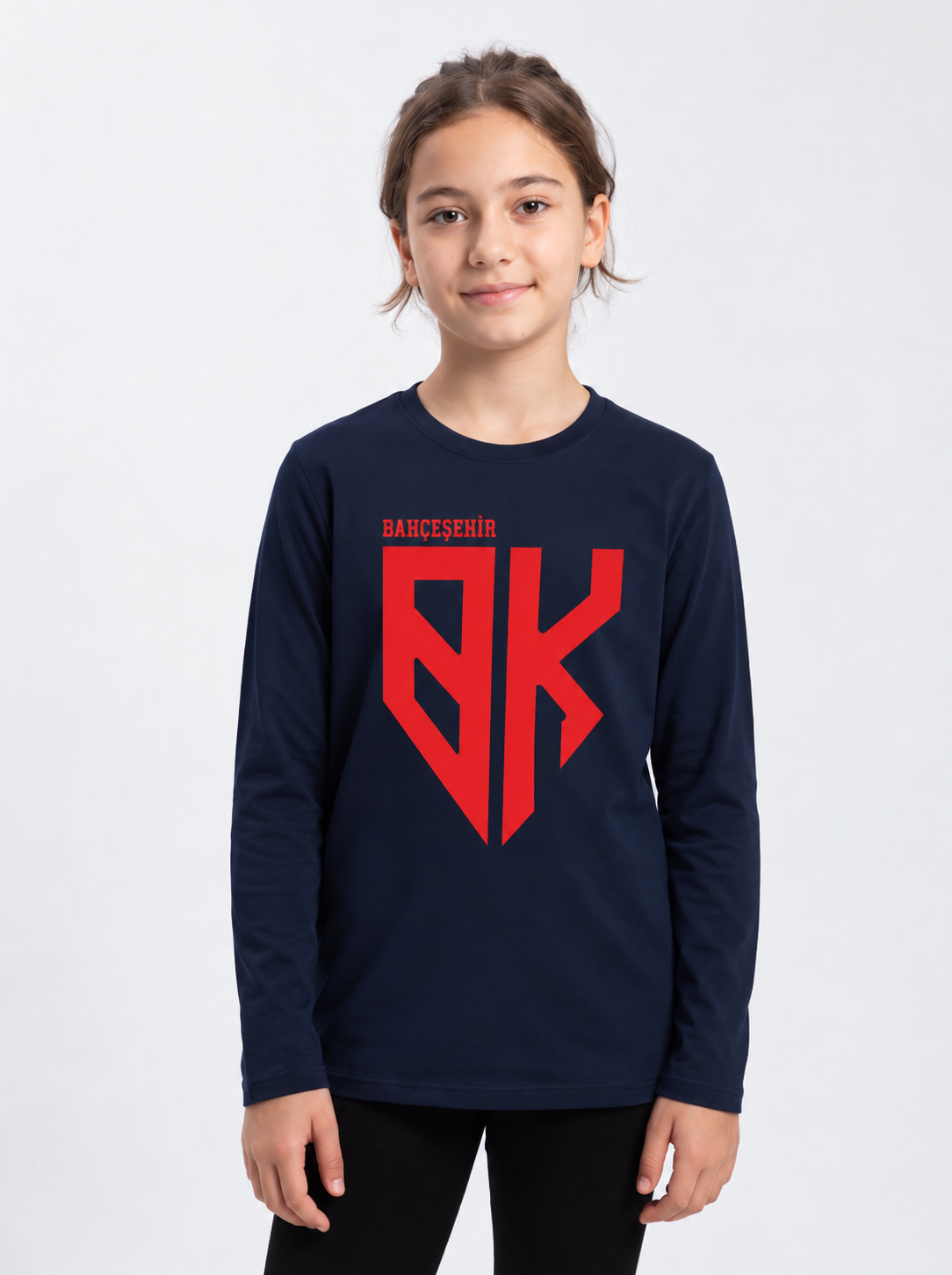 Bahçeşehir BK Kırmızı Logo Baskılı Lacoste Kumaş Sweatshirt (Mevsimlik)