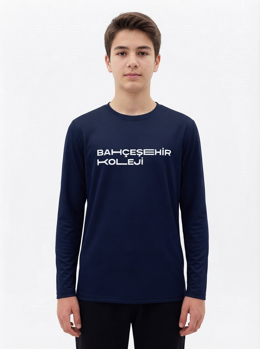 Bahçeşehir Modern Beyaz Yazı Baskılı Lacoste Kumaş Sweatshirt (Mevsimlik)