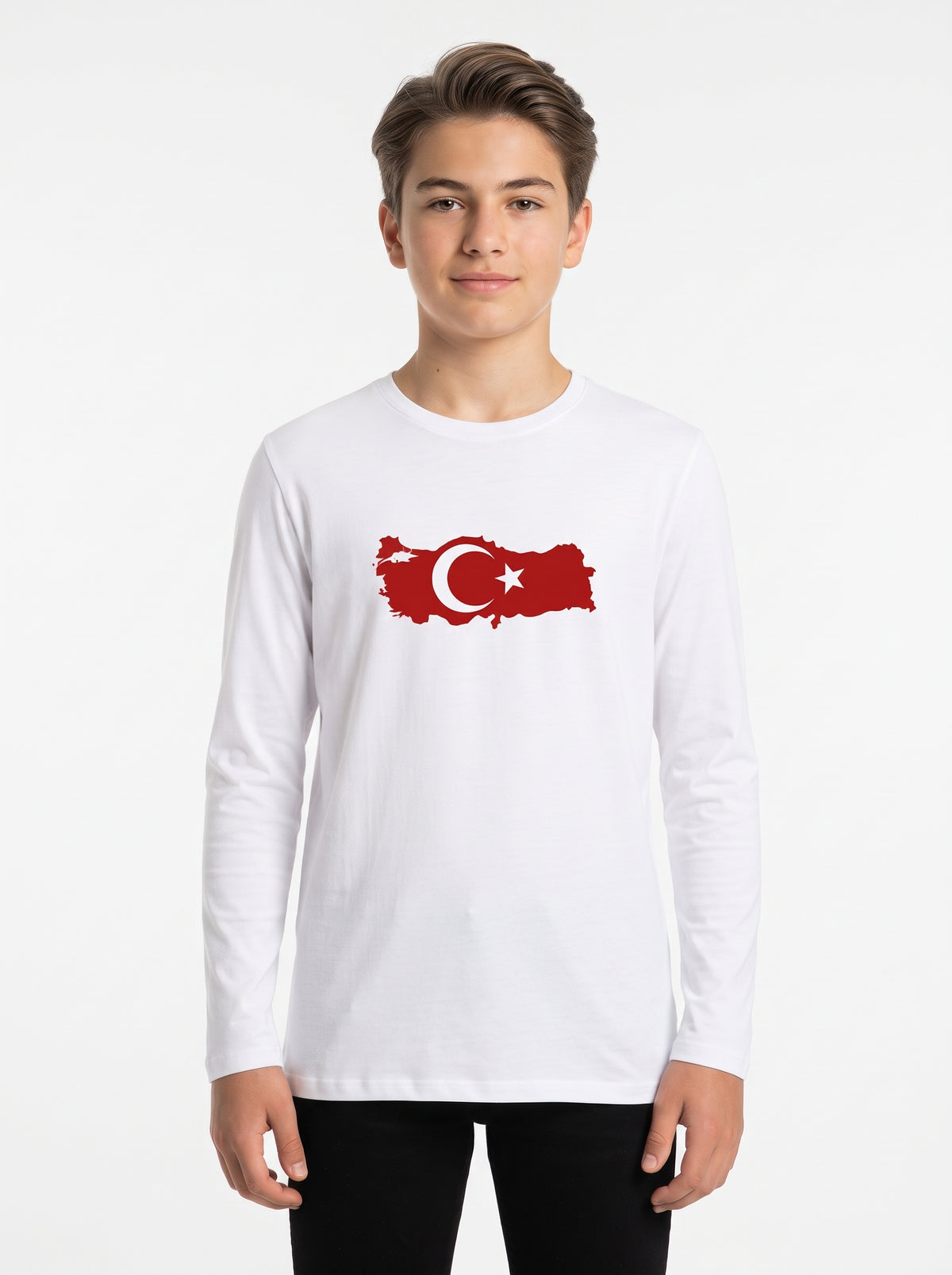 Türk Bayrağı Baskılı Lacoste Kumaş Sweatshirt (Mevsimlik)