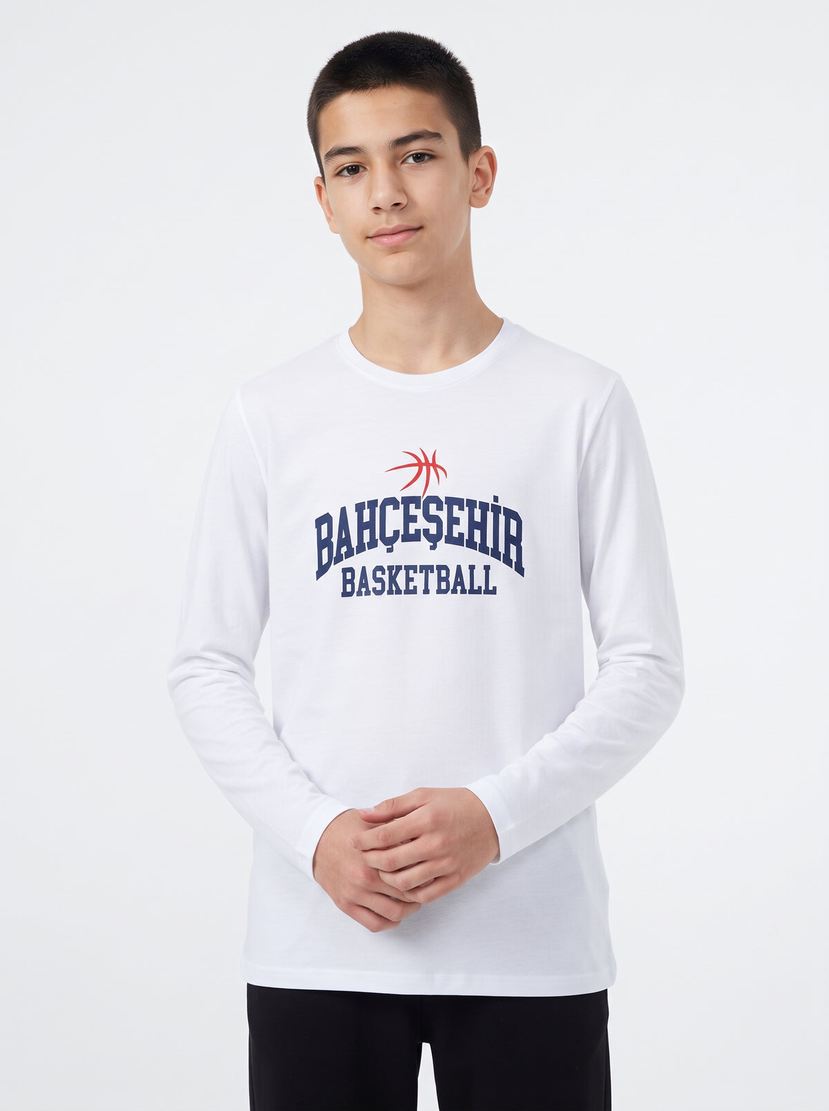 Bahçeşehir Basketball Baskılı Lacoste Kumaş Sweatshirt (Mevsimlik)