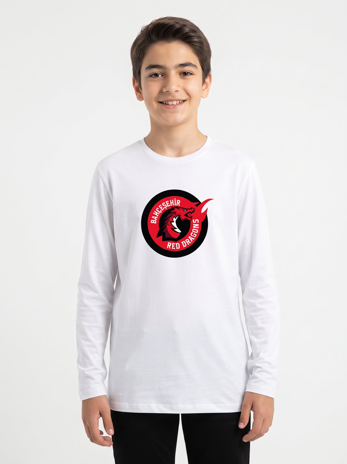 Bahçeşehir Red Dragons Baskılı Lacoste Kumaş Sweatshirt (Mevsimlik)