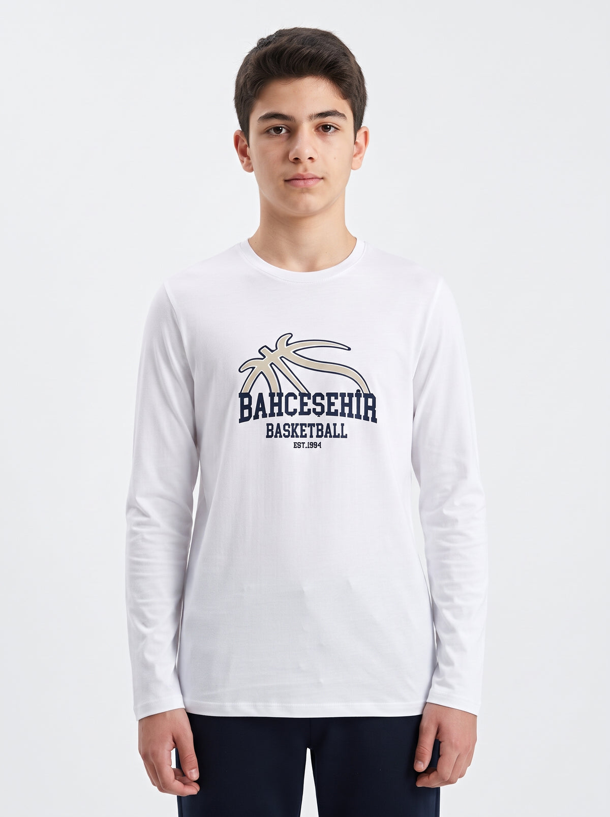 Bahçeşehir Basketball Baskılı Lacoste Kumaş Sweatshirt (Mevsimlik)