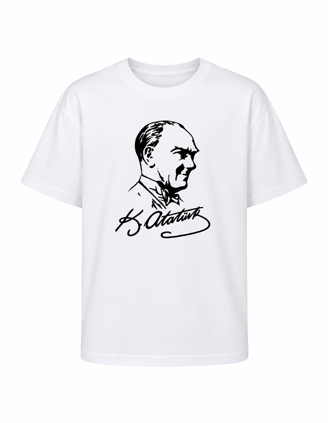 Atatürk Portre ve İmza Baskılı Tişört