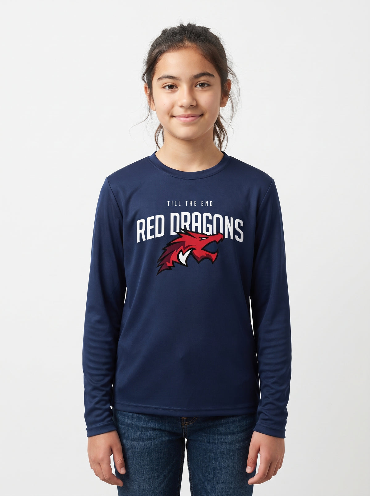 Red Dragons Ejderha Baskılı Lacoste Kumaş Sweatshirt (Mevsimlik)