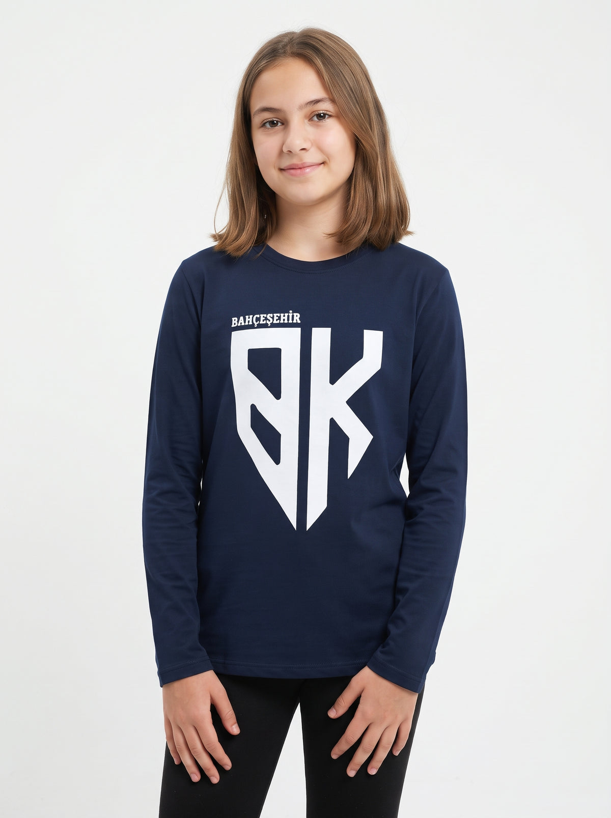 Bahçeşehir BK Logo Baskılı Lacoste Kumaş Sweatshirt (Mevsimlik)