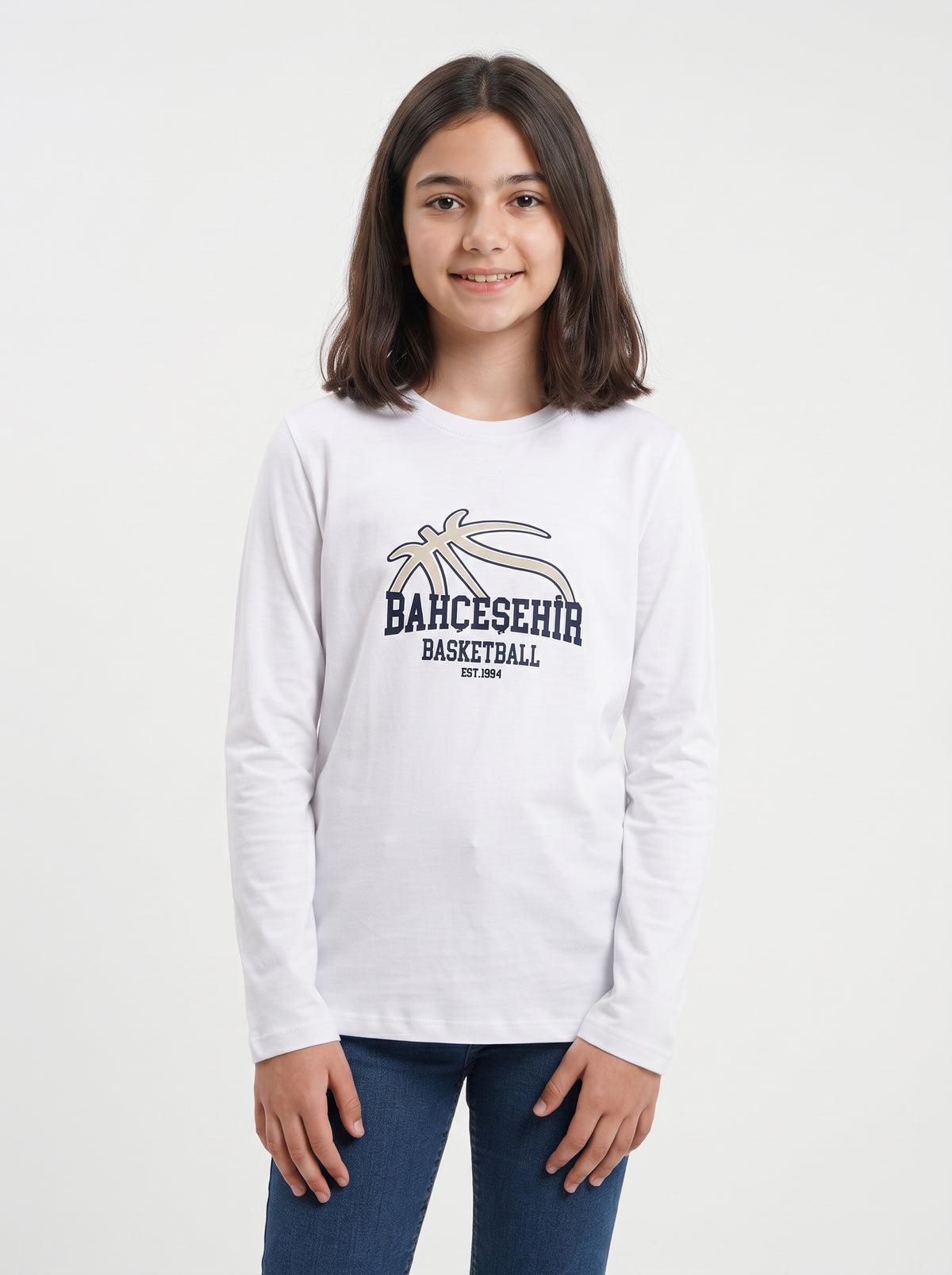 Bahçeşehir Basketball Baskılı Lacoste Kumaş Sweatshirt (Mevsimlik)