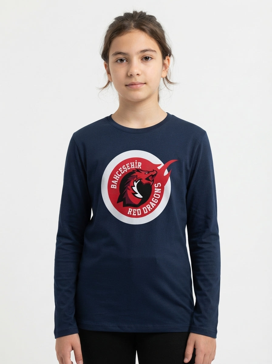 Bahçeşehir Red Dragons Baskılı Lacoste Kumaş Sweatshirt (Mevsimlik)