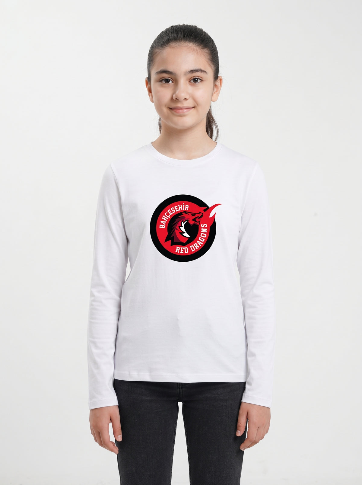 Bahçeşehir Red Dragons Baskılı Lacoste Kumaş Sweatshirt (Mevsimlik)