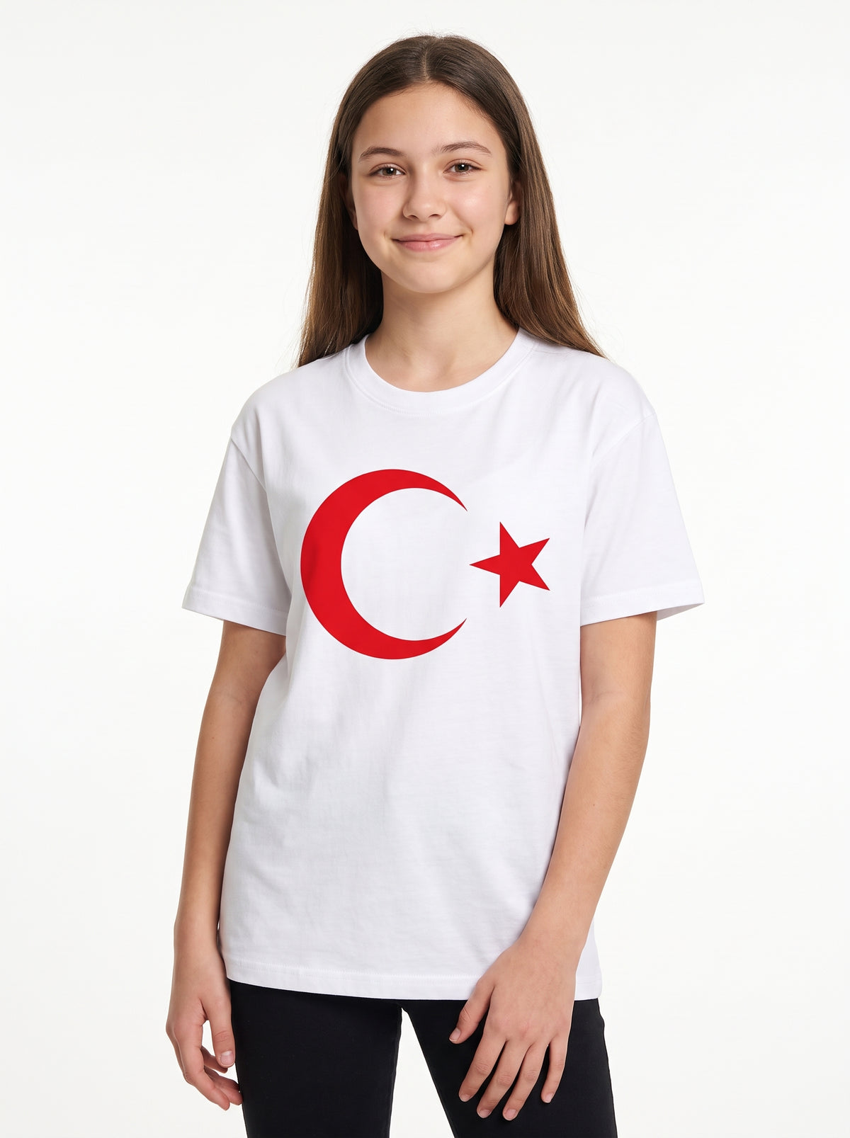 Türk Bayrağı Ay Yıldız Baskılı Beyaz Tişört