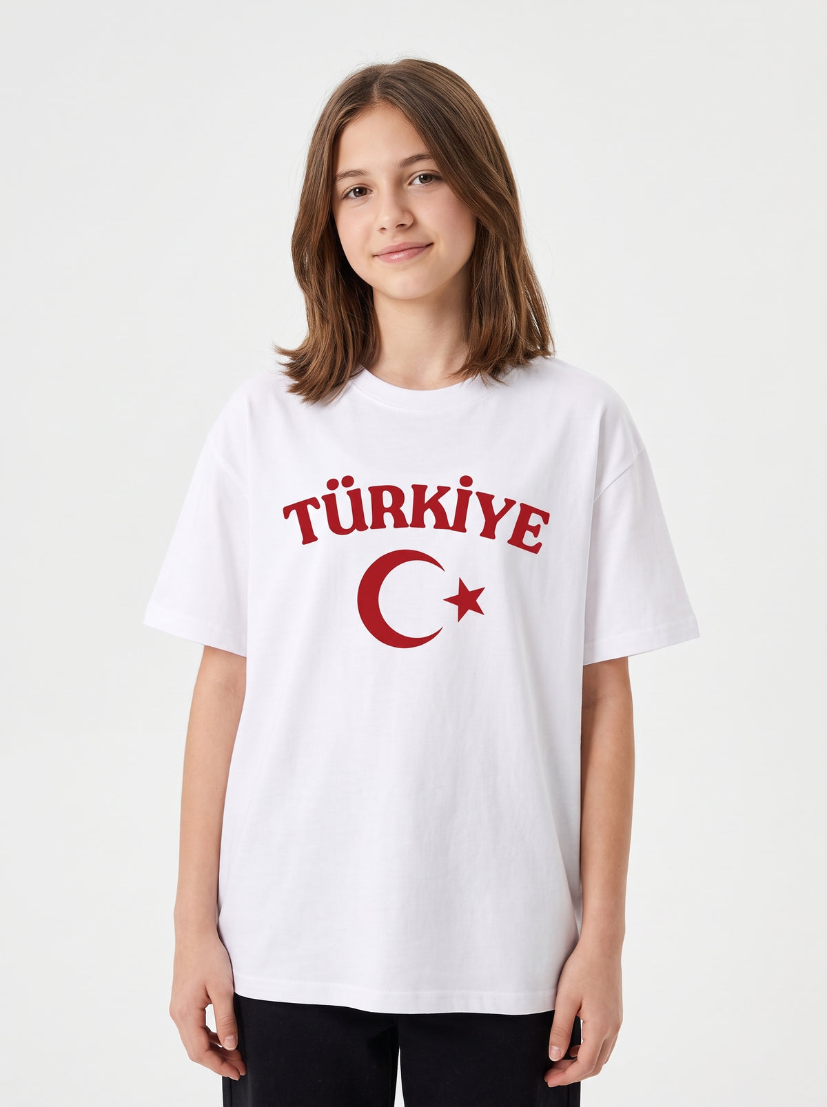 Türkiye Ay Yıldız Baskılı Beyaz Tişört