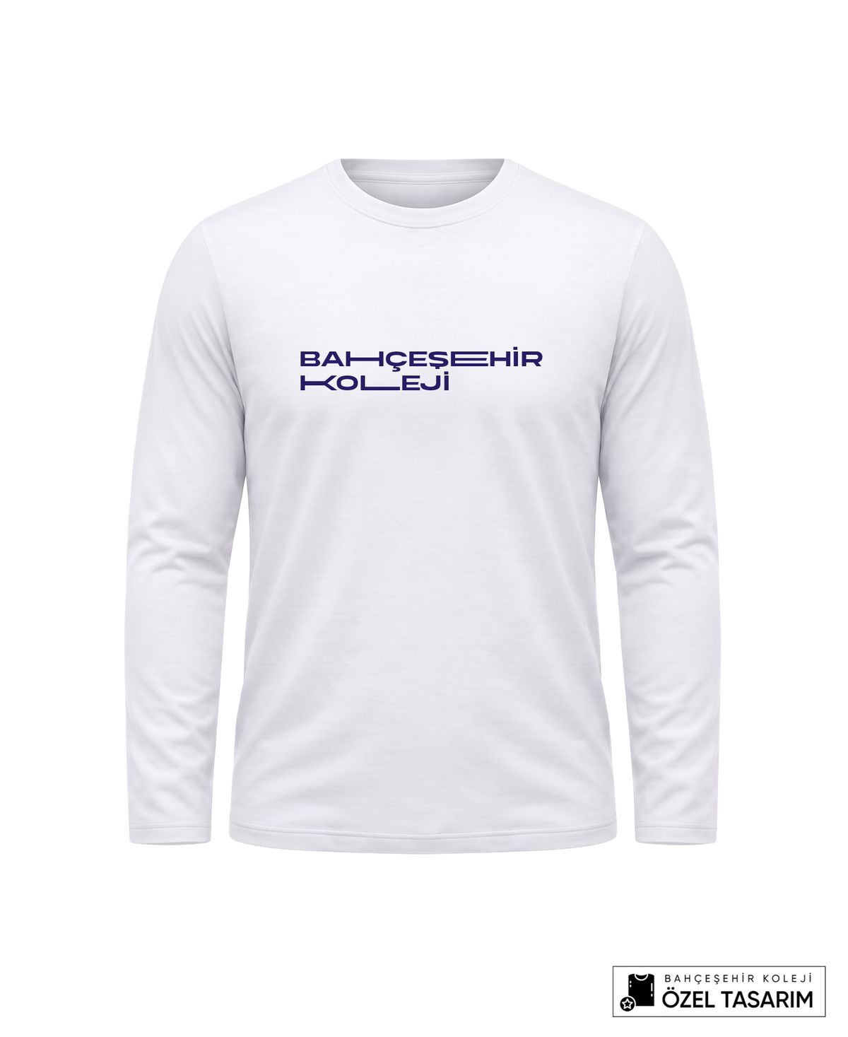 Bahçeşehir Modern Beyaz Yazı Baskılı Lacoste Kumaş Sweatshirt (Mevsimlik)