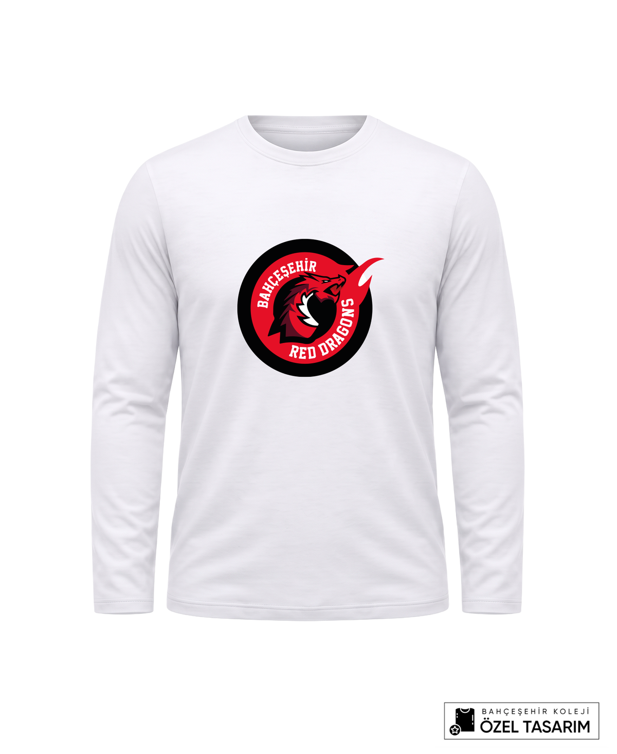 Bahçeşehir Red Dragons Baskılı Lacoste Kumaş Sweatshirt (Mevsimlik)