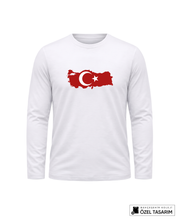 Türk Bayrağı Baskılı Lacoste Kumaş Sweatshirt (Mevsimlik)