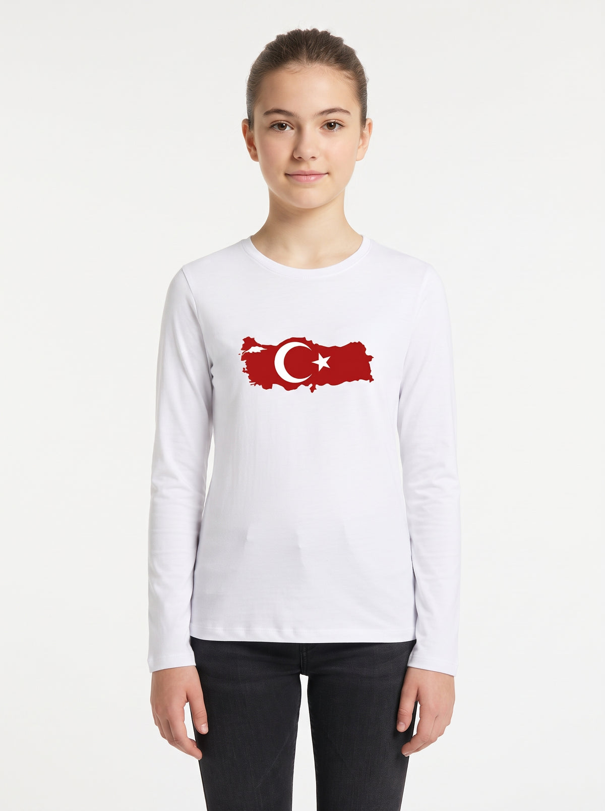 Türk Bayrağı Baskılı Lacoste Kumaş Sweatshirt (Mevsimlik)