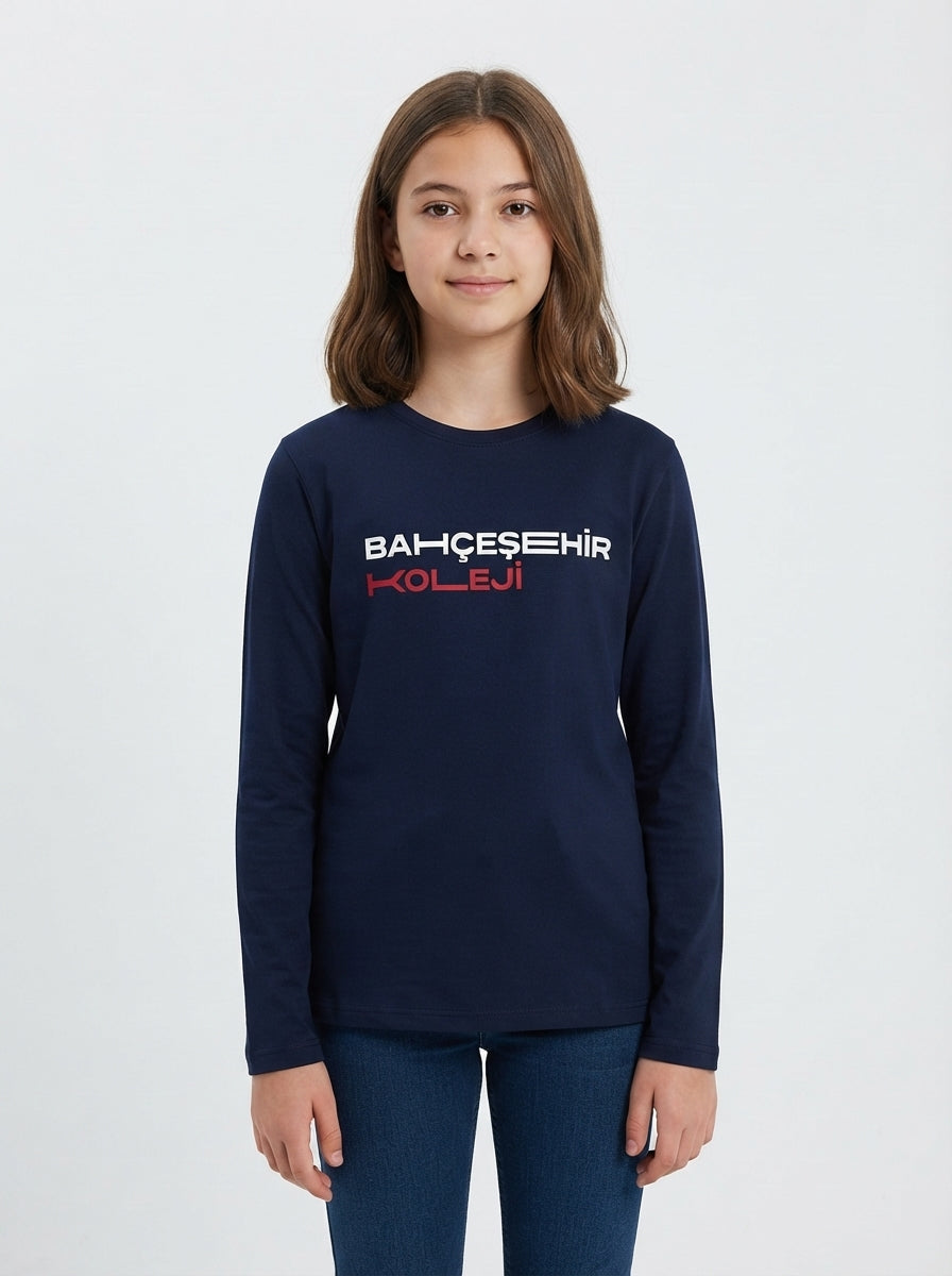 Bahçeşehir Modern Yazı Baskılı Lacoste Kumaş Sweatshirt (Mevsimlik)